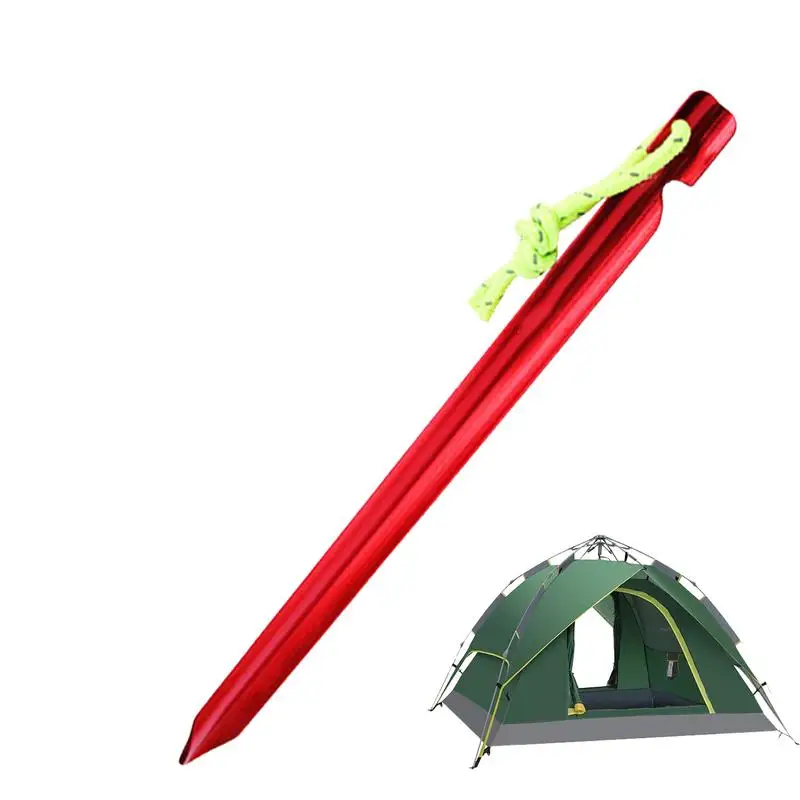 15Cm Luifel Tent Pinnen Aluminium Buiten Tuin Staken Grond Nagel Met Koord Voor Kamperen Backpacking Wandelen Dropship