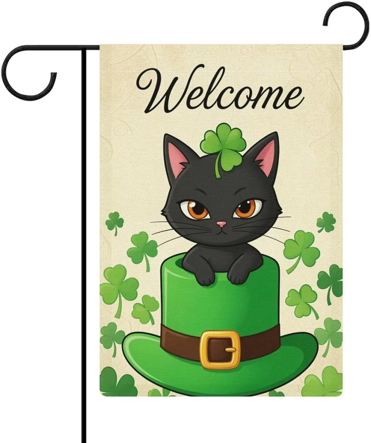 St. Patrick's Day Black Cat Garden Flag 12