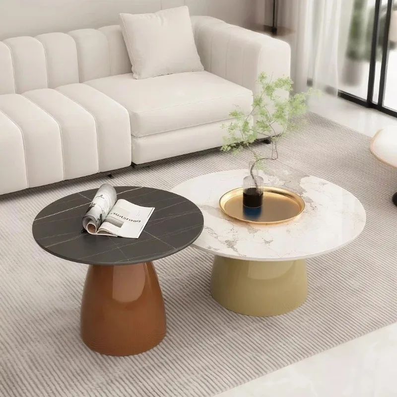 Light Luxury High-end Household Small Coffee Tables Modern Nordic Sofa Side Table Simple Creative Space Saving Side Round Tables