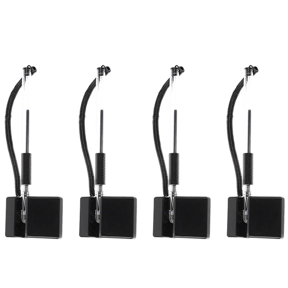 

4 pcs Desk Gel Ink Counter With Holder Security Pen For Reception Desk Anti-Theft Desktop Pen Bank Hotel Lobby Office