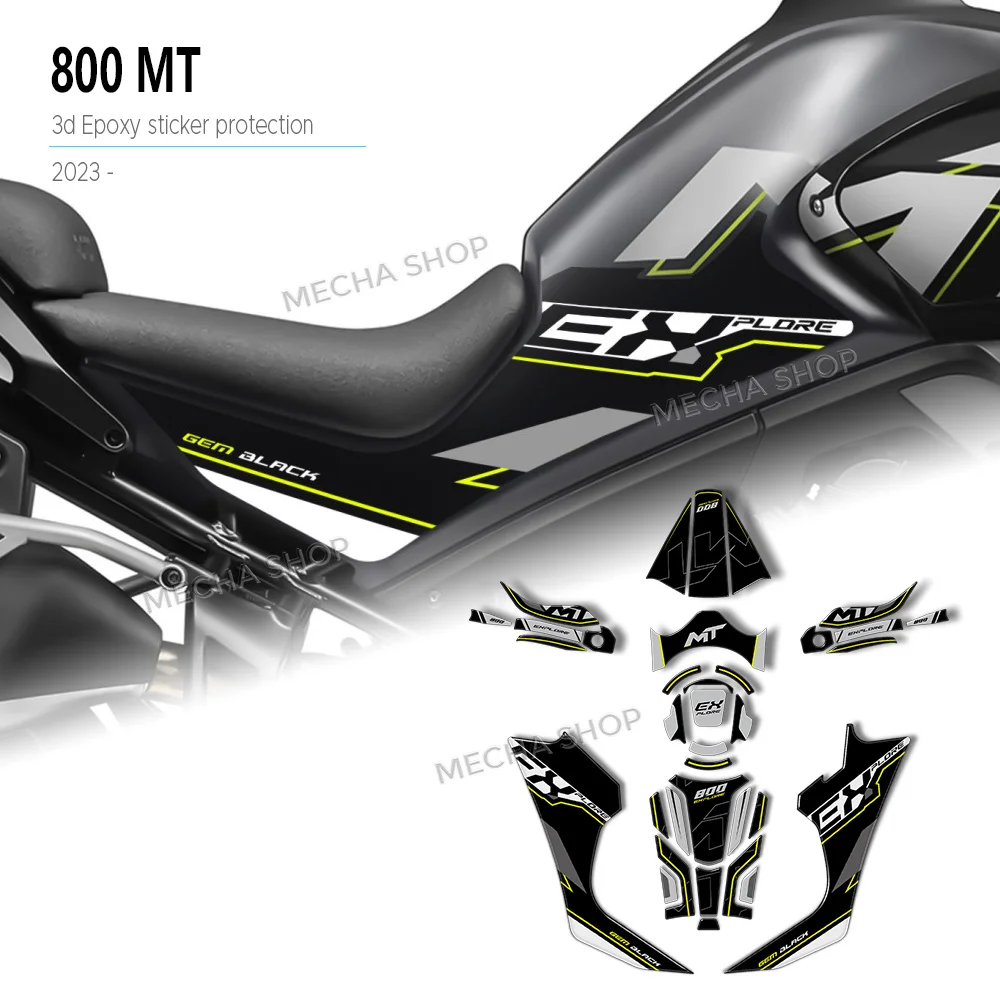 

Набор наклеек для CFMoto 800MT Explore 2023, белый стиль, 3D-наклейки из смолы, наклейка на бак, водонепроницаемая наклейка
