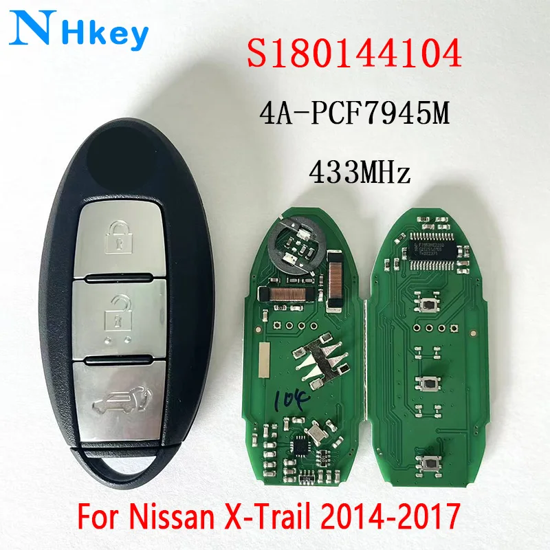 NHkey Original 433.92MHz 4A P/N: S180144104 285E3-4CB5C Smart Remote Key Fob for Nissan Pulsar C13 Qashqai J11 X-Trail 2014-2017