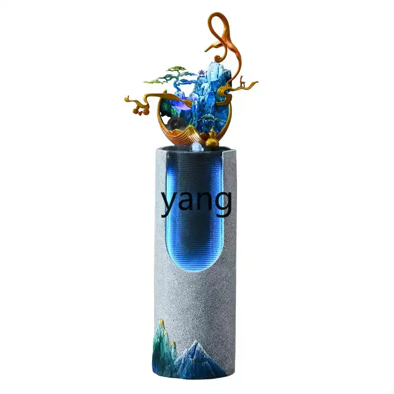 Yjq floor-to-ceiling flowing water ornament large living room office high-end light luxury lucky landscape housewarming gift