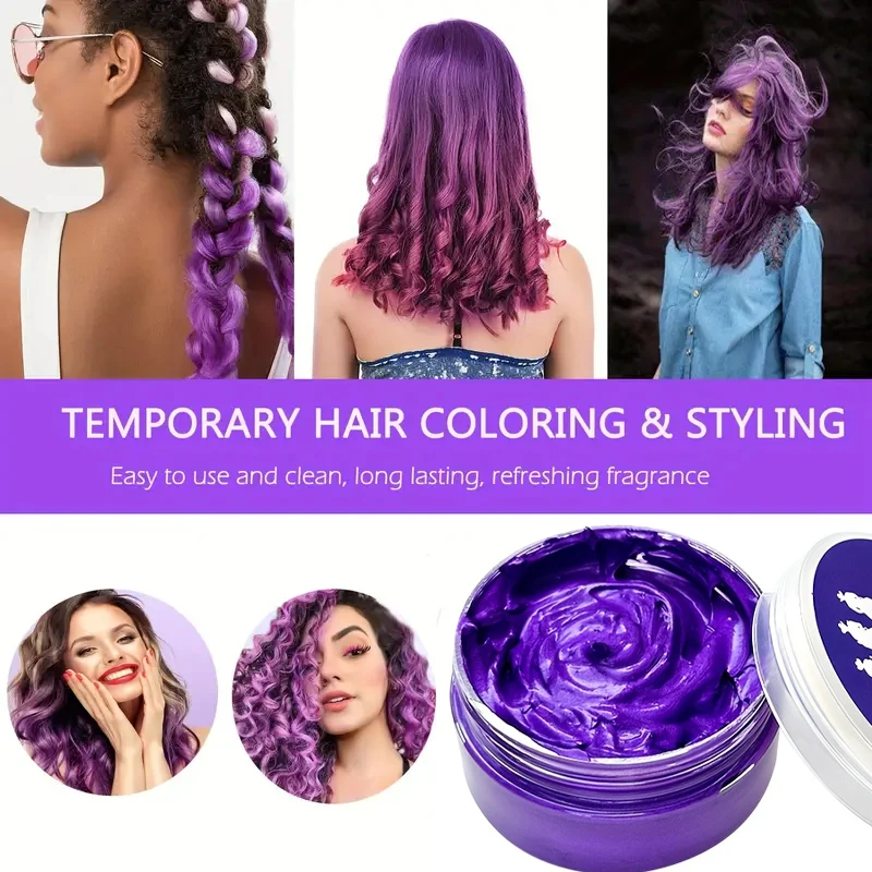 طين صبغ لون الشعر المؤقت ، شمع طين الشعر الملون 9 ألوان شمع لون الشعر للحفلات التنكرية اليومية ، كريم ألوان الشعر DIY للرجال والنساء #4