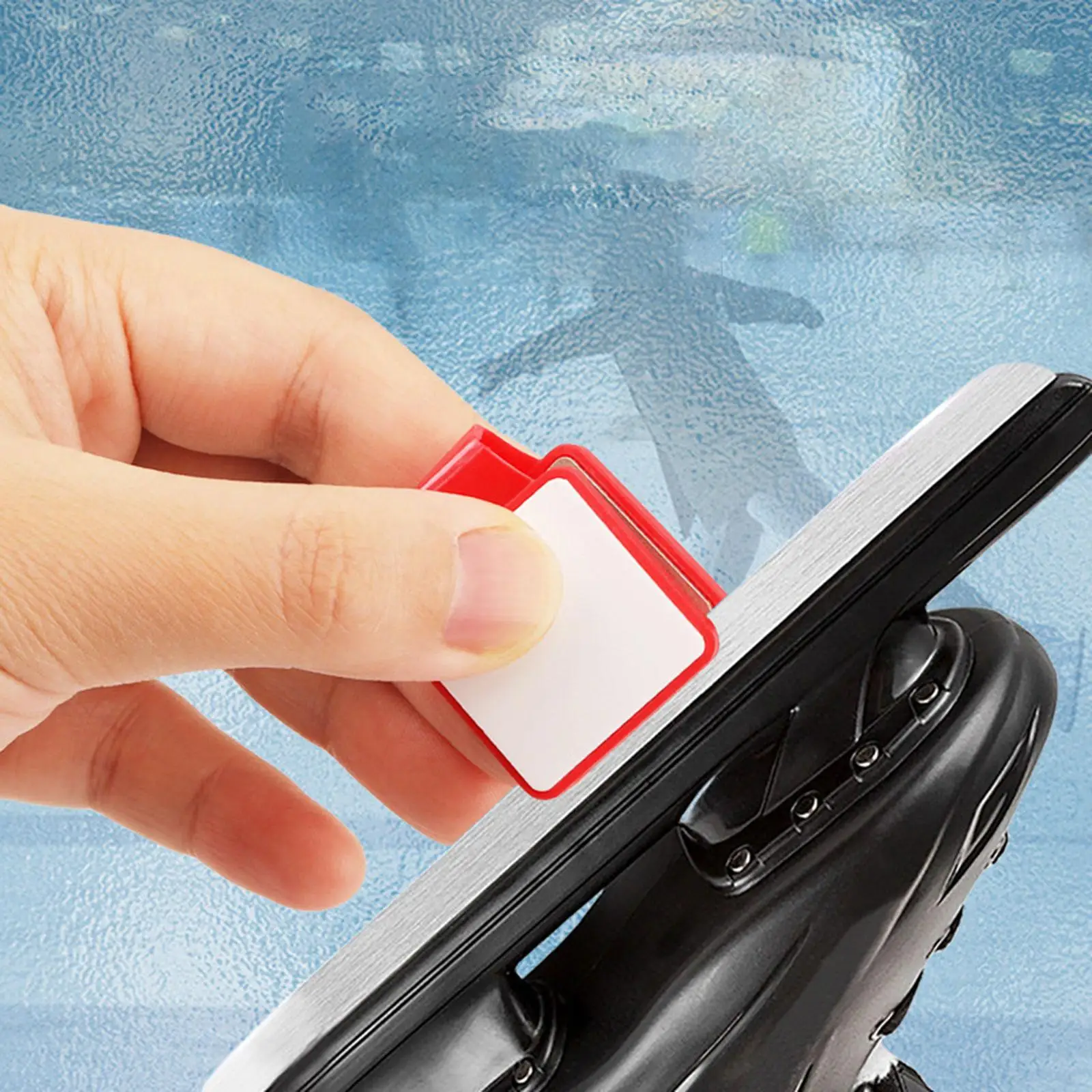 Diamond Ceramic Ice Skate Blade Sharpener Durable Red Edge Trimmer for Rink and Competition Use