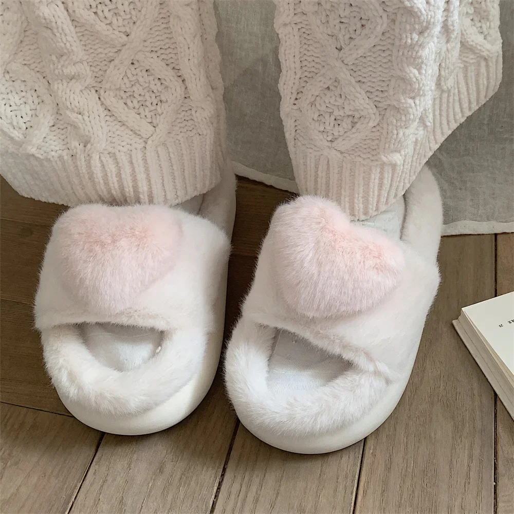 2024 Women's cute New Winter Cotton slippers Fashion Color Scheme Mature Cut Plush Insulation Women's Cotton Slippers