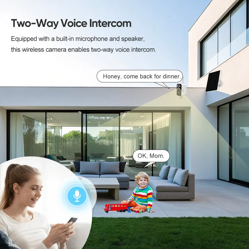 LS VISION 4MP 4G/ WiFi Security Camera Rotatable PTZ Solar Battery Outdoor Surveillance Camera PIR Human Detection CCTV Cam UBOX