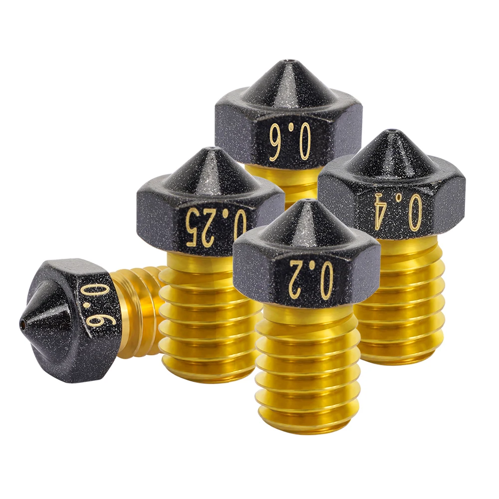 

5PCS E3D Brass PTFE Nozzle Coating Non stick PLA Hotend Extruder 0.2/0.3/0.4/0.6/0.8/1.0/1.2mm For 3D Printer Ender 3 Pro