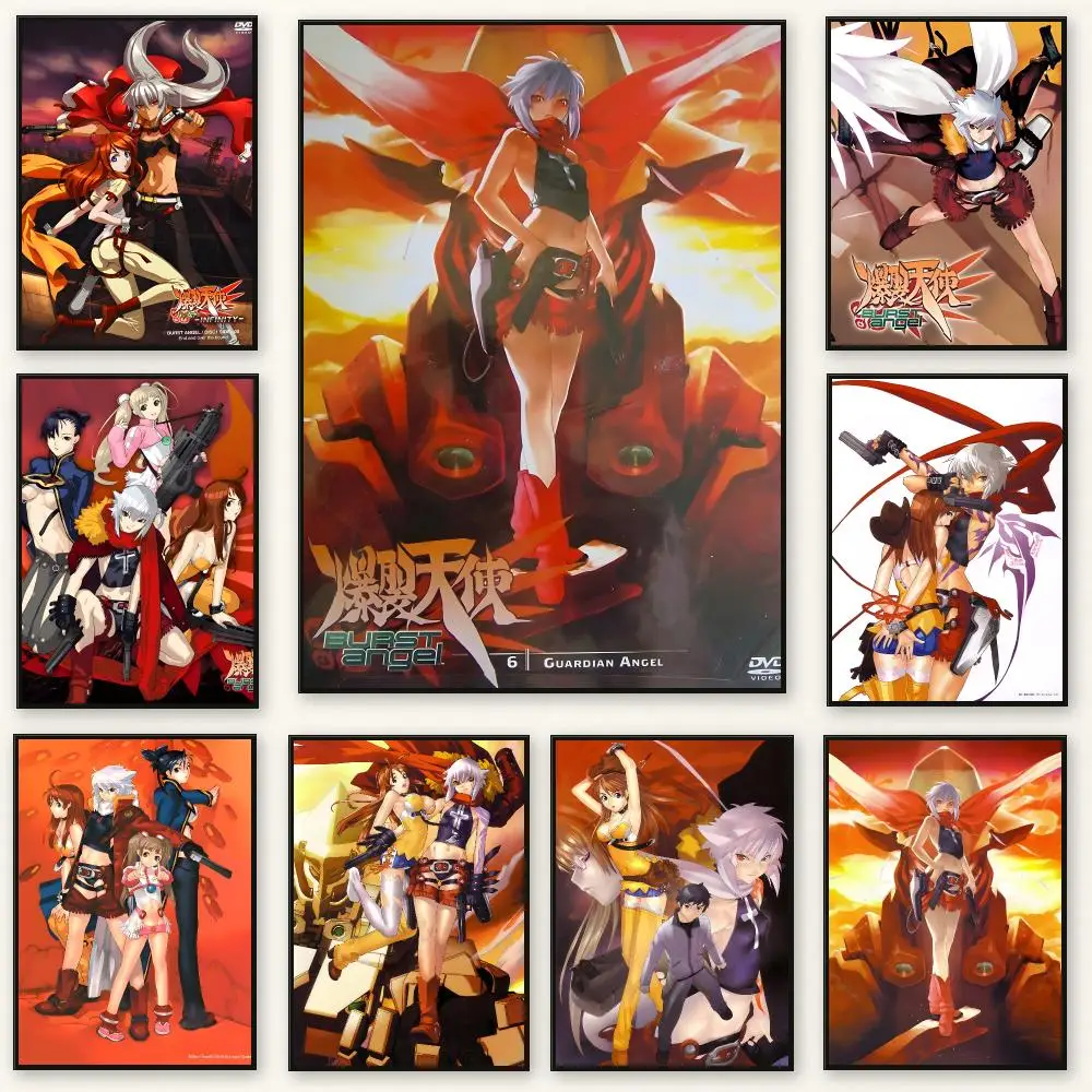 Action anime Burst Angel Poster Peel And Stick Indoor Bedroom Wall Decor Aesthetic Gift