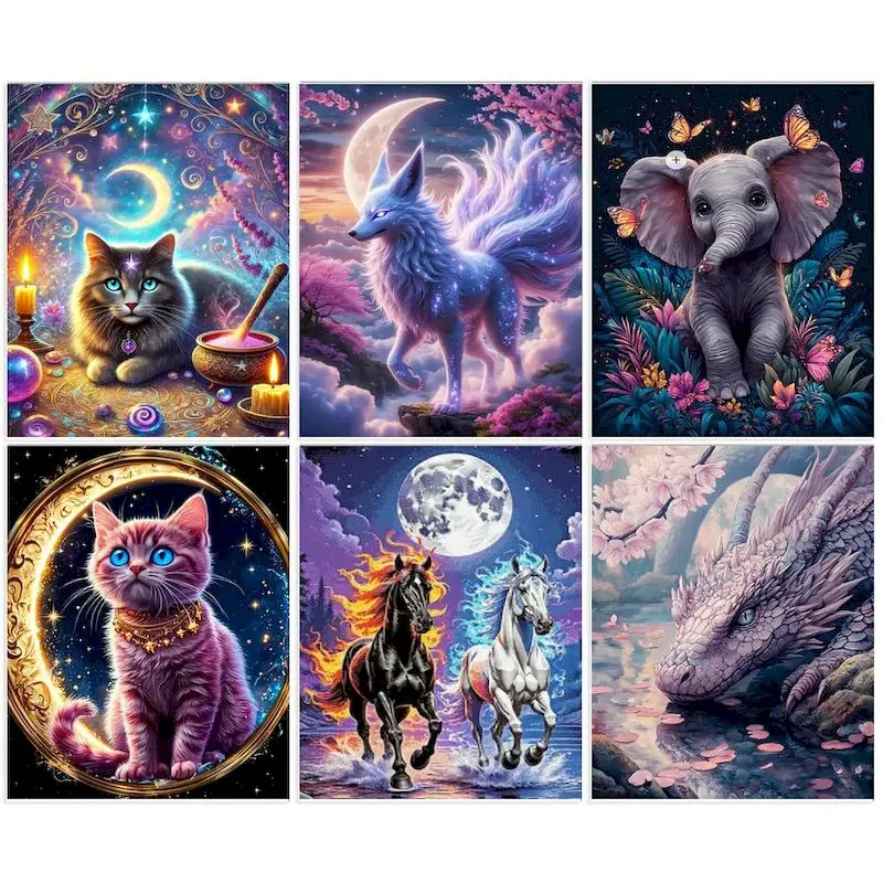 

GATYZTORY 40x50cm Paint By Numbers For Adults Drawing On Canvas Unframe Magical Animals Acrylic Paint Home Decor Diy Idea