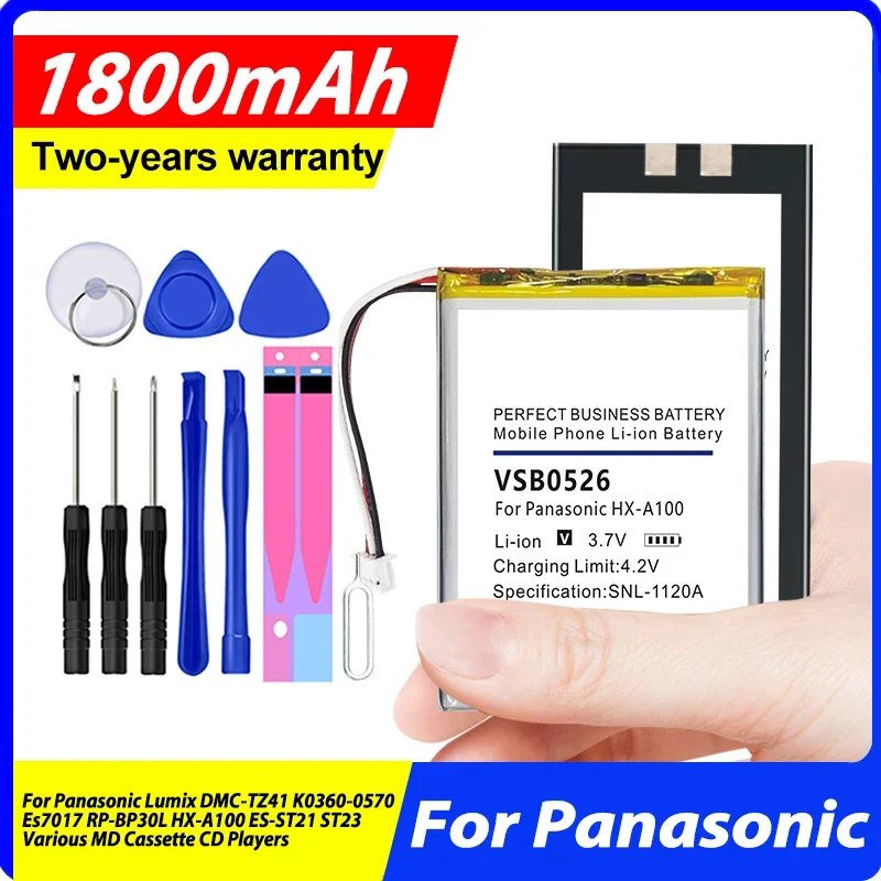 ES-ST21 Battery For Panasonic Lumix DMC-TZ41 K0360-0570 Es7017 RP-BP30L HX-A100 ES-ST21 ST23，Various MD Cassette CD Players+Tool