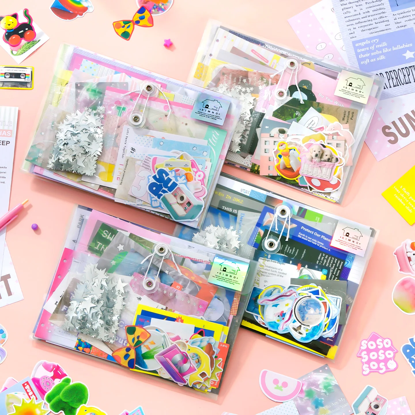 

93 Sheets Sticker Pack, Cute Daily Theme Inspirational Scrapbook Decor for DIY Craft, Scrapbooking, Guitar, Phone Case, Notebook