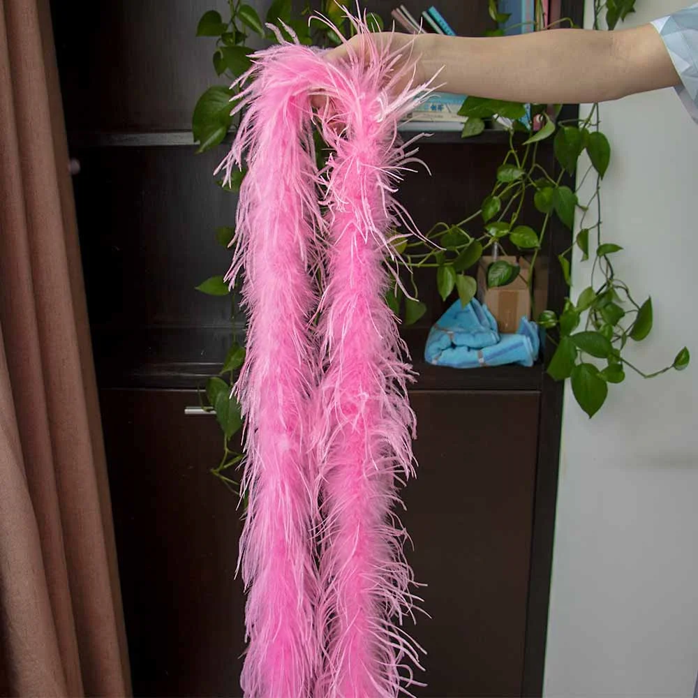 2 Meter Maßgefertigte Hochwertige Natürliche Straußenfeder-Boa, Flauschiger Feder-Schal-Besatz für Hochzeitskleider, Partykleider, DIY-Kleidungsdekoration