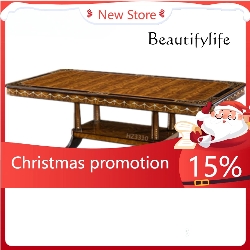 

Обеденный стол из массива европейского красного дерева, британский западный стиль, прямоугольный, 1,8 метра, модель X