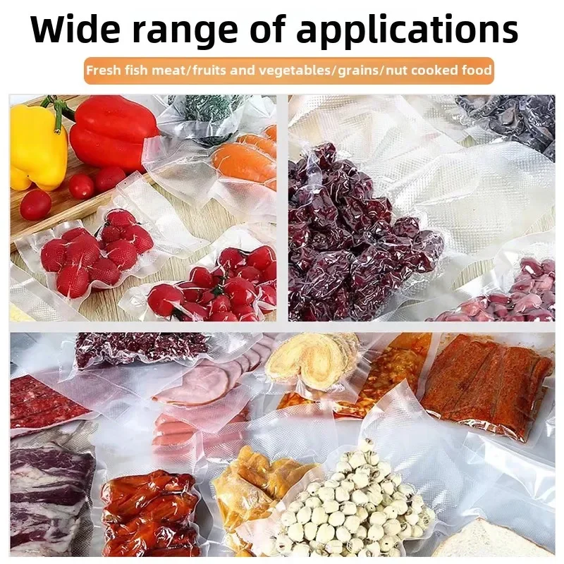 Commercial Grade Vacuum Sealer Bags with Unique Textured Design for Food Preservation,