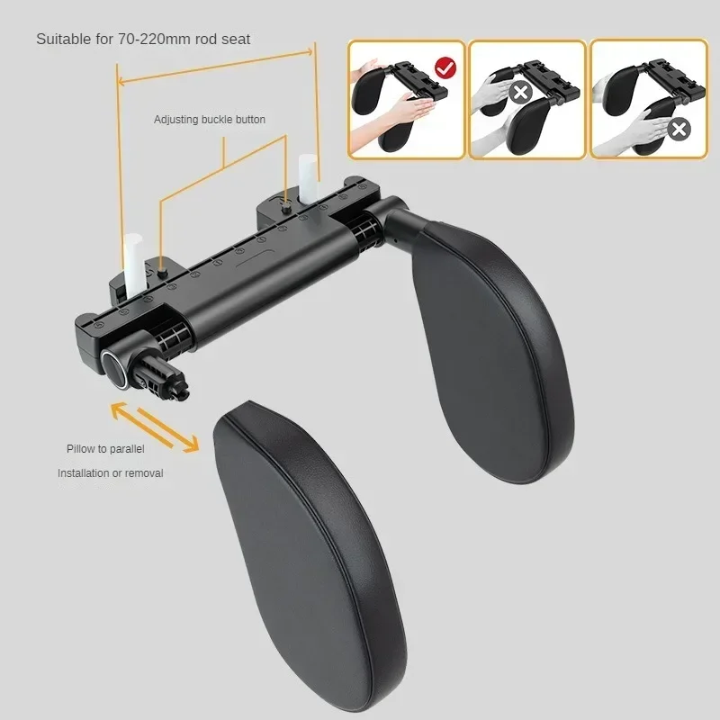 Car Neck Headrest Pillow Cushion Seat Memory Foam Pad Sleep Side Head Telescopic Support on Cervical Spine for Adults Child