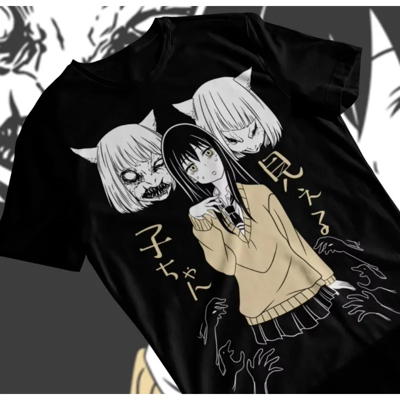 Trend Summer 2025 Cosplay Unisex Mieruko Chan Anime Shirt Mieruko Chan Slice of Horror Manga Tshirt Mieruko Tee Men Clothing