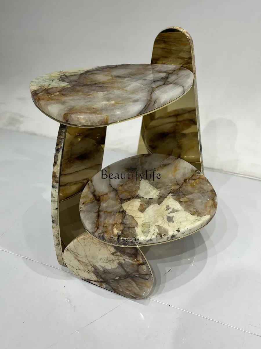 

GG8Italian Light Luxury Marble Corner Table High-End Custom Villa Furniture