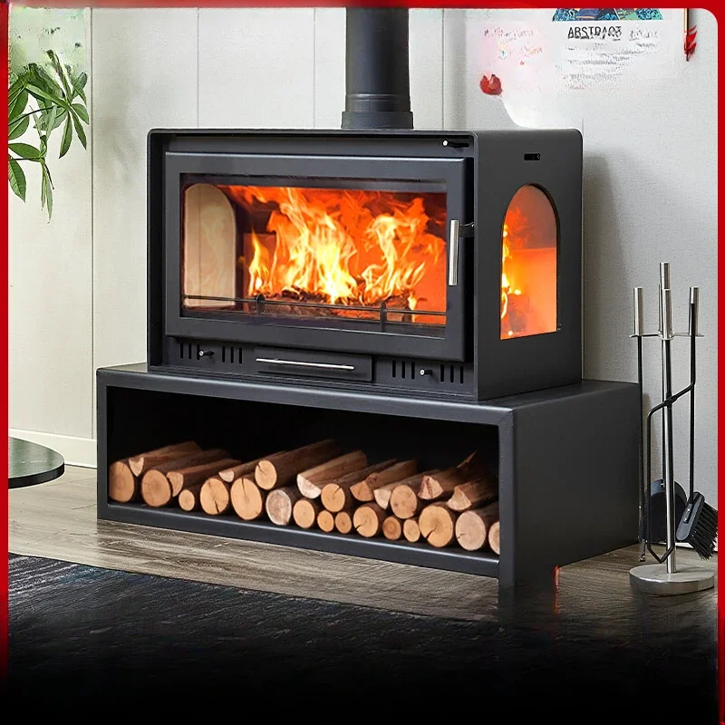 Real fire fireplace Rural heating Wood burning Household heating fireplace Embedded wood burning fireplace Full set of accessori