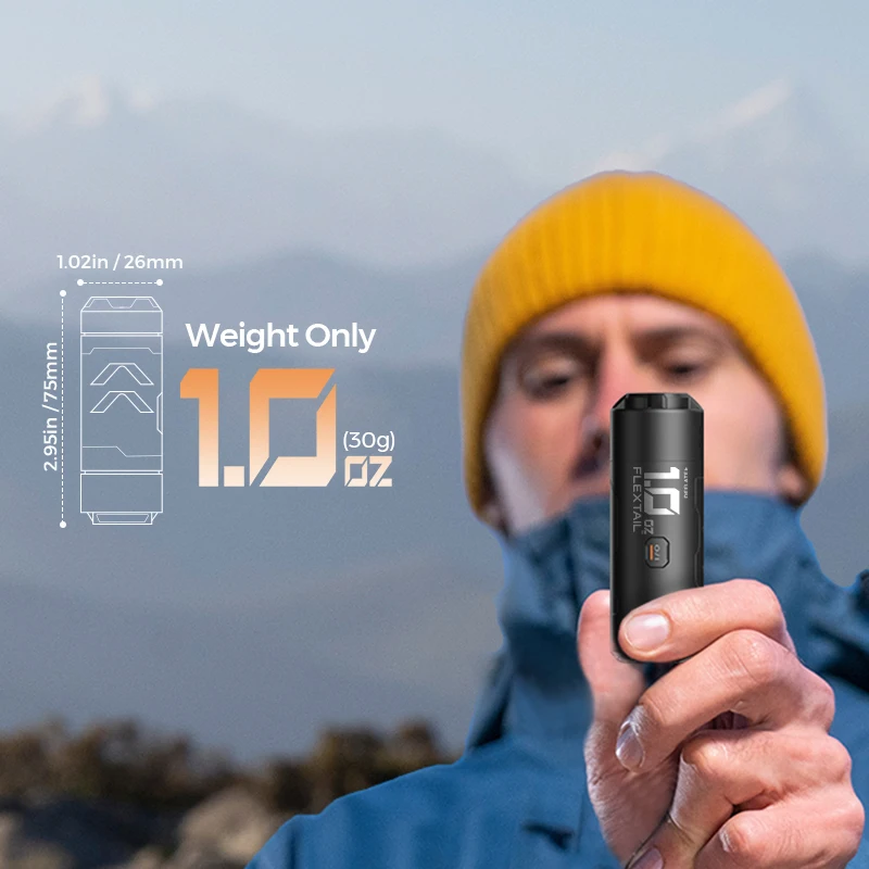 FLEXTAIL ZERO PUMP - 30g Portable Camping Air Pump Electric Inflator for Sleeping Pads, 1 Rechargeable Battery Included