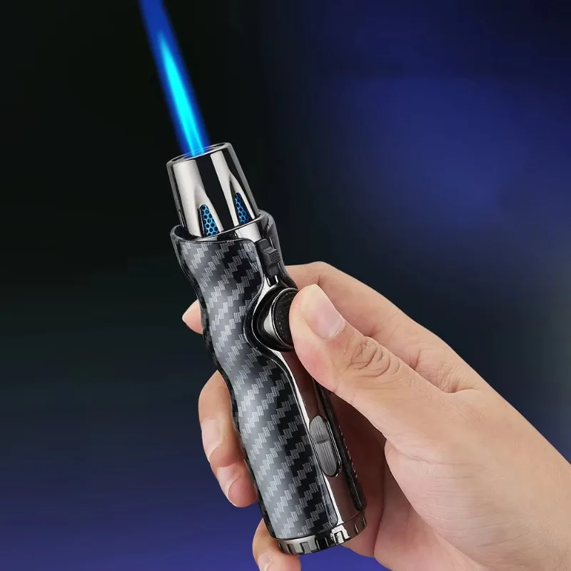 

JOBON Strong Blue Flame Gun Lighter Safety Lock Design Continuous Ignition Metal Body Inflatable Lighter Camping Tools