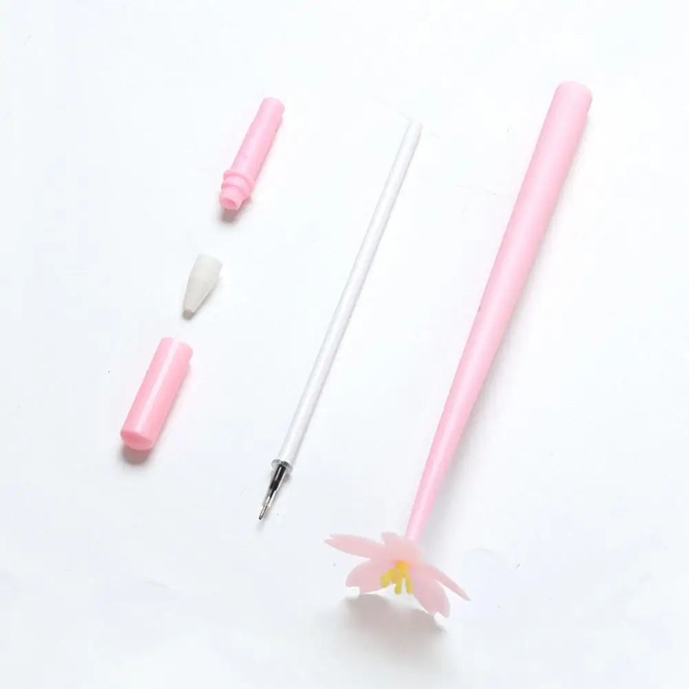 Stylo gel ergonomique en forme de fleur pour une écriture lisse à séchage rapide, stylo à poignée confortable, utilisation à long terme, bureau non ald