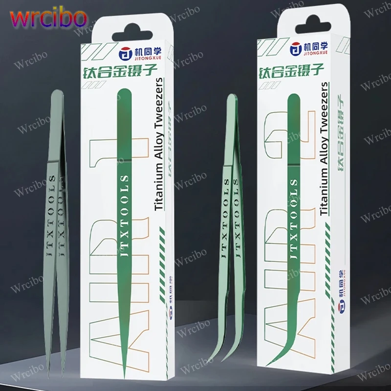 

JTX Premium Titanium Alloy Tweezers for Phone PCB Repair, Air-1 Straight & Air-2 Curved Tip, Strong Grip & Corrosion Resistant