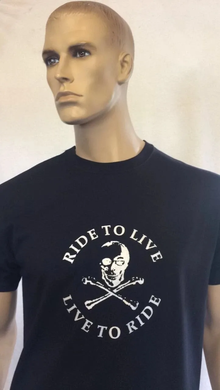 

Summer Motorcycle T-SHIRT LIVE 2 RIDE CLASSIC T-shirt Summer 2025 New Environmental Peace of Mind