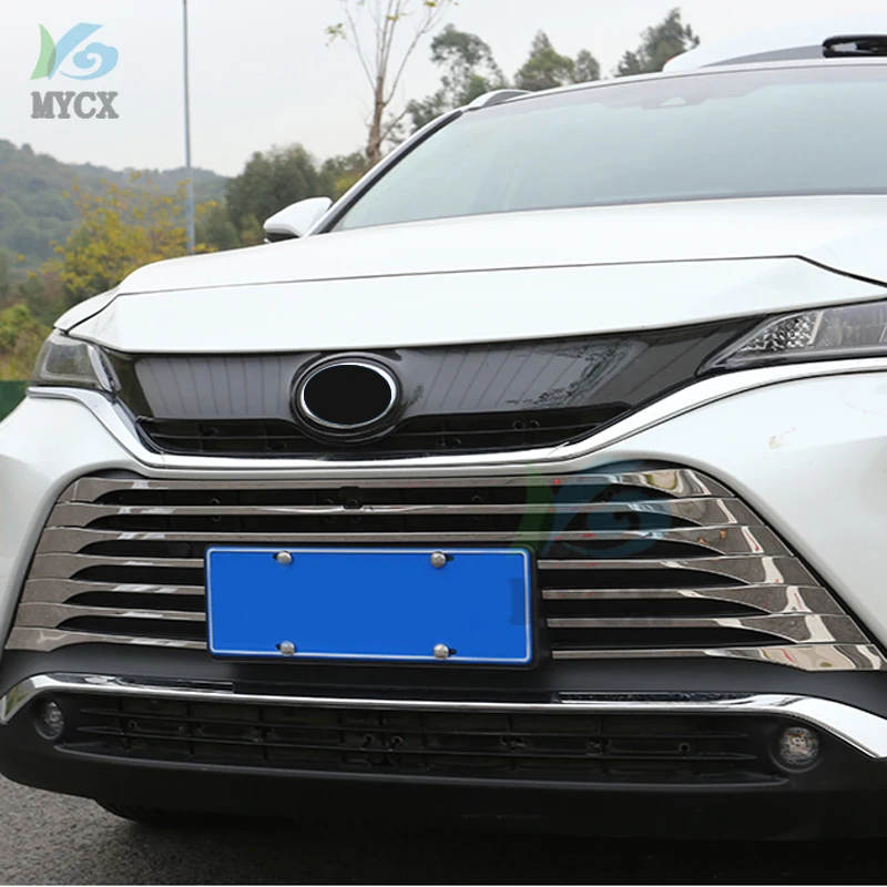

For Toyota Harrier 2022 STAINLESS STEEL CHROME FRONT MESH GRILL GRILLE COVER TRIM INSERT RADIATOR BONNET GARNISH HOOD MOLDING