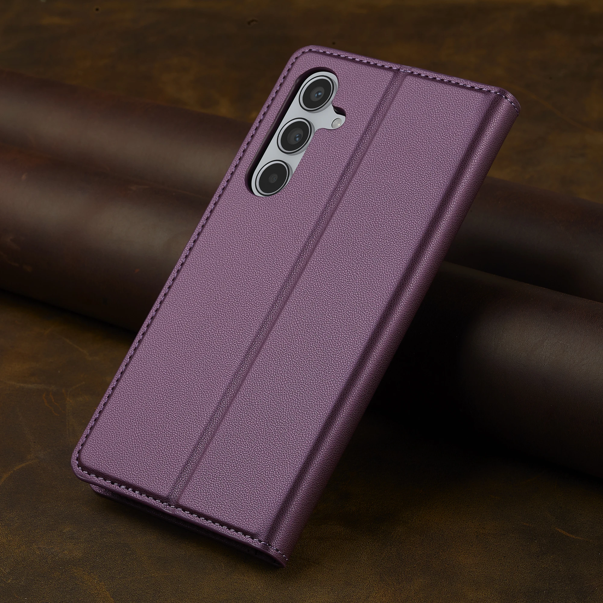 Luxury Business Leather Case for Samsung Galaxy S25 Edge 24 23Ultra 22 Plus A17 A07 A016 A26  A36 A06 A25 A05 Phone Card Cover