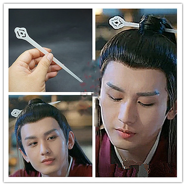 10 Design Ancient Chinese Drama Movie Hanfu Accessory Genuine HeTian Jade Hand Carved Hair Stick Tiara Unisexual Headpiece