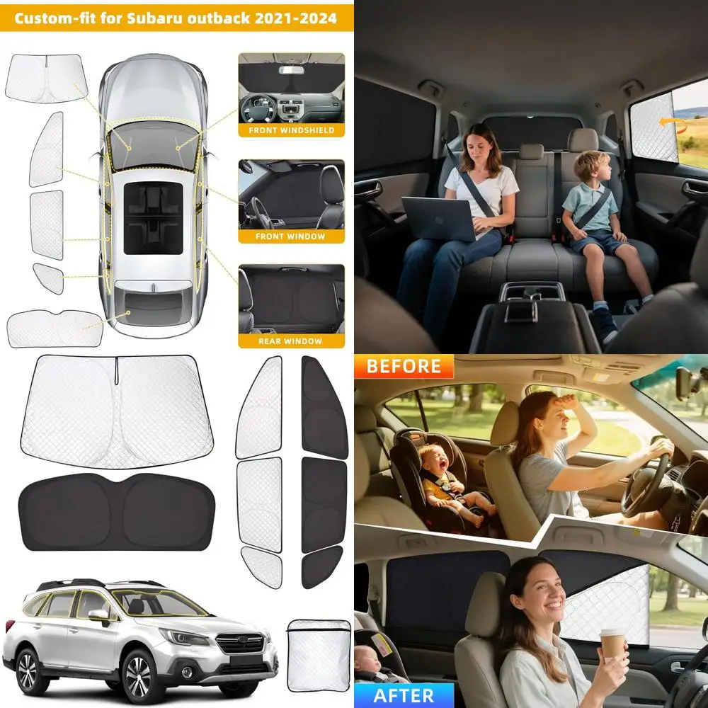 

Custom Car Window Shades for 2020-2024 Outback - Full Set with Front and Rear Windshield Side Window Covers for Privacy, UV Prot
