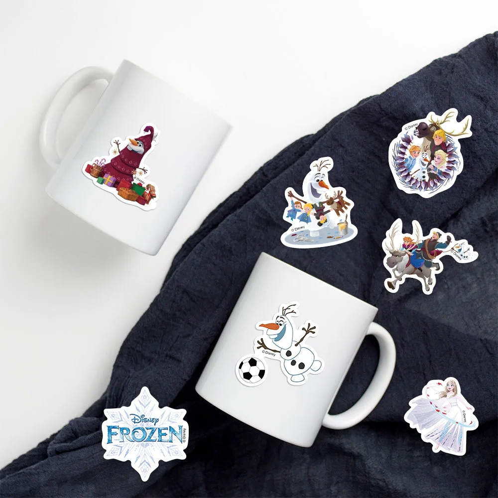 50PCS/Pack Disney Frozen Stickers Anna Elsa Movie Sticker Anime Decal Skateboard Laptop Motorcycle Cute Kawaii Cartoon Kids Toy