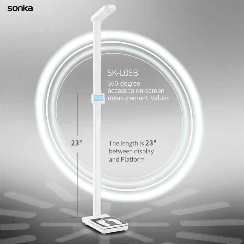 Ultrasone Rs232 Body Bmi Machine Met Printer Muntautomaat Weging En Hoogteschaal