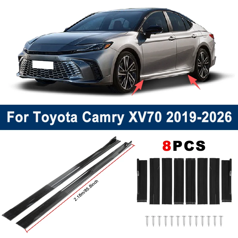 

2.18m Sectional Side Skirt Extension Lips For Toyota Camry XV70 2019-2026 - Racing Side Spoiler Car Modified Body Kit Accessory