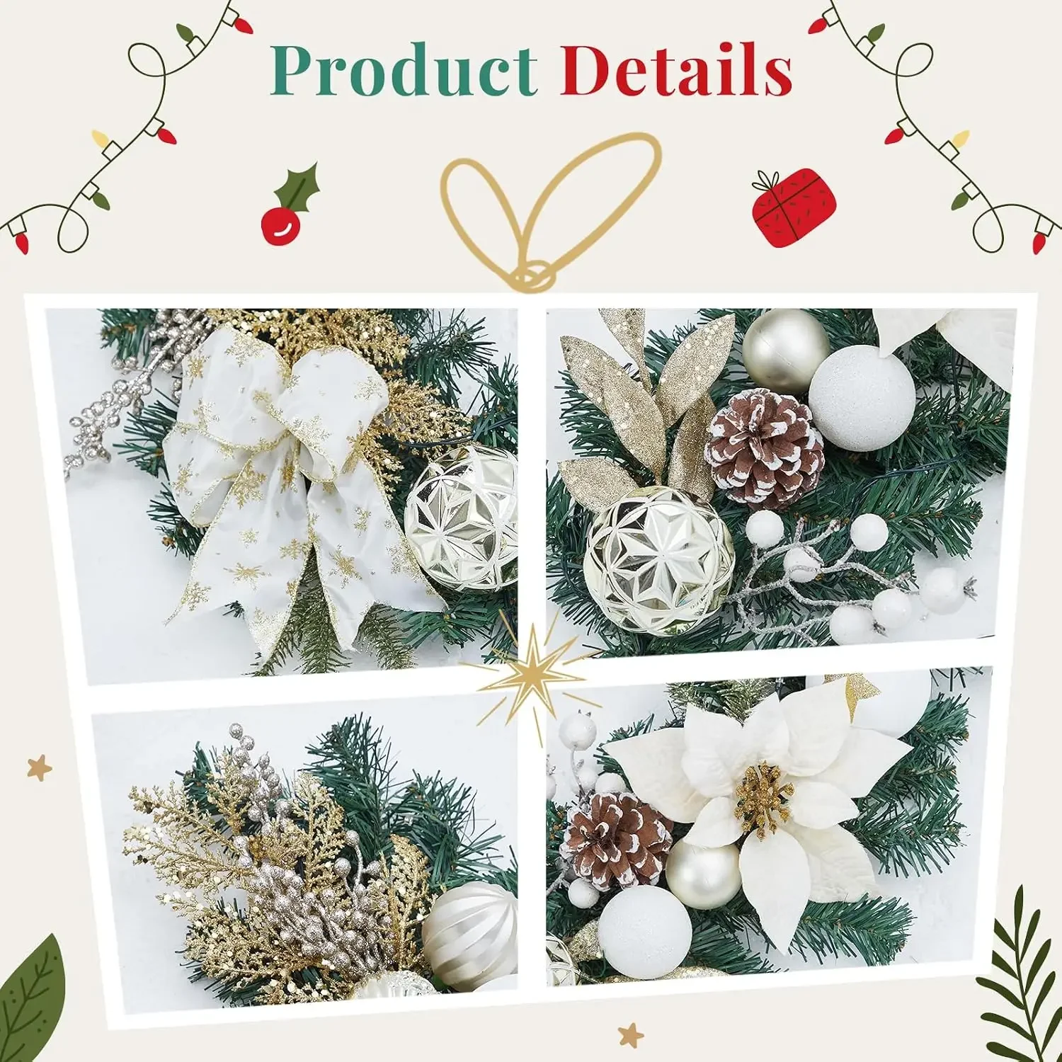 가르비 6피트 크리스마스 장식용 조명 가랜드, 인공 조 - Led Fairy String Lights 리뷰 및 가격