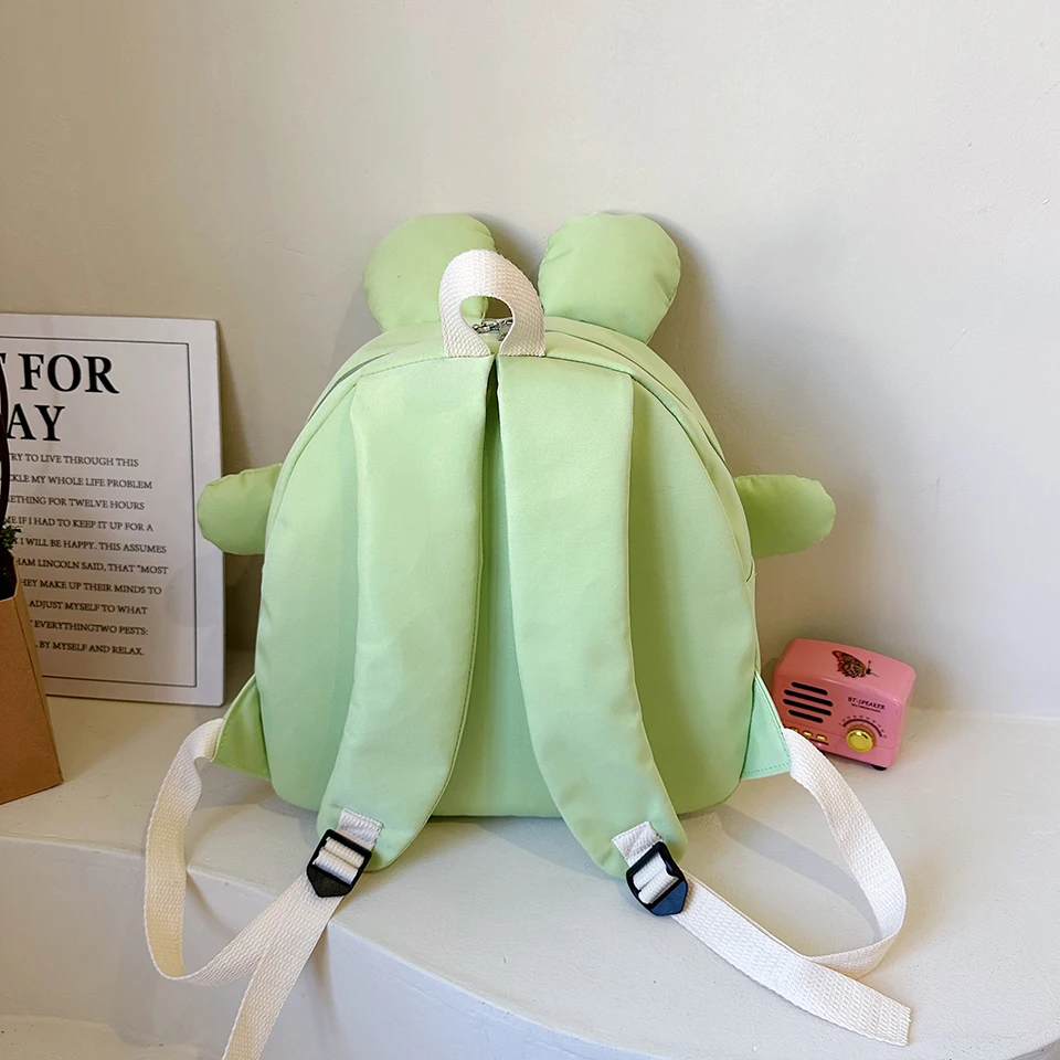 Nylon 3D Cartoon Frog Backpack Storage Bag Waterproof Y2K Children\'s Frog School Bag Crossbody Bag Large Capacity