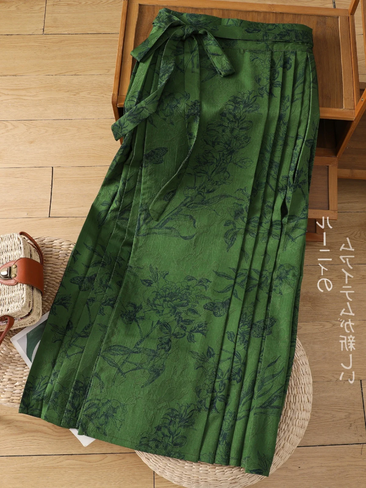 

Юбка-миди в стиле ретро, женская весенне-осенняя повседневная юбка трапециевидной формы с высокой талией и поясом, новая китайская юбка трапециевидной формы с вышивкой