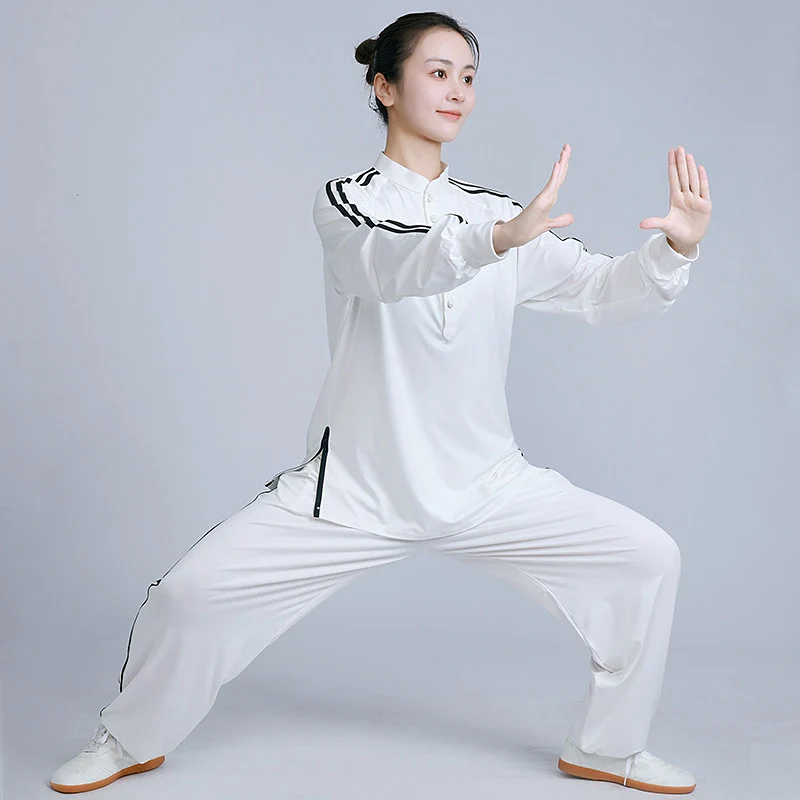 Women's New Premium Milk Silk Tai Chi Suit - Unisex Spring Autumn Ba Duan Jin Qigong Martial Arts Practice Training Set