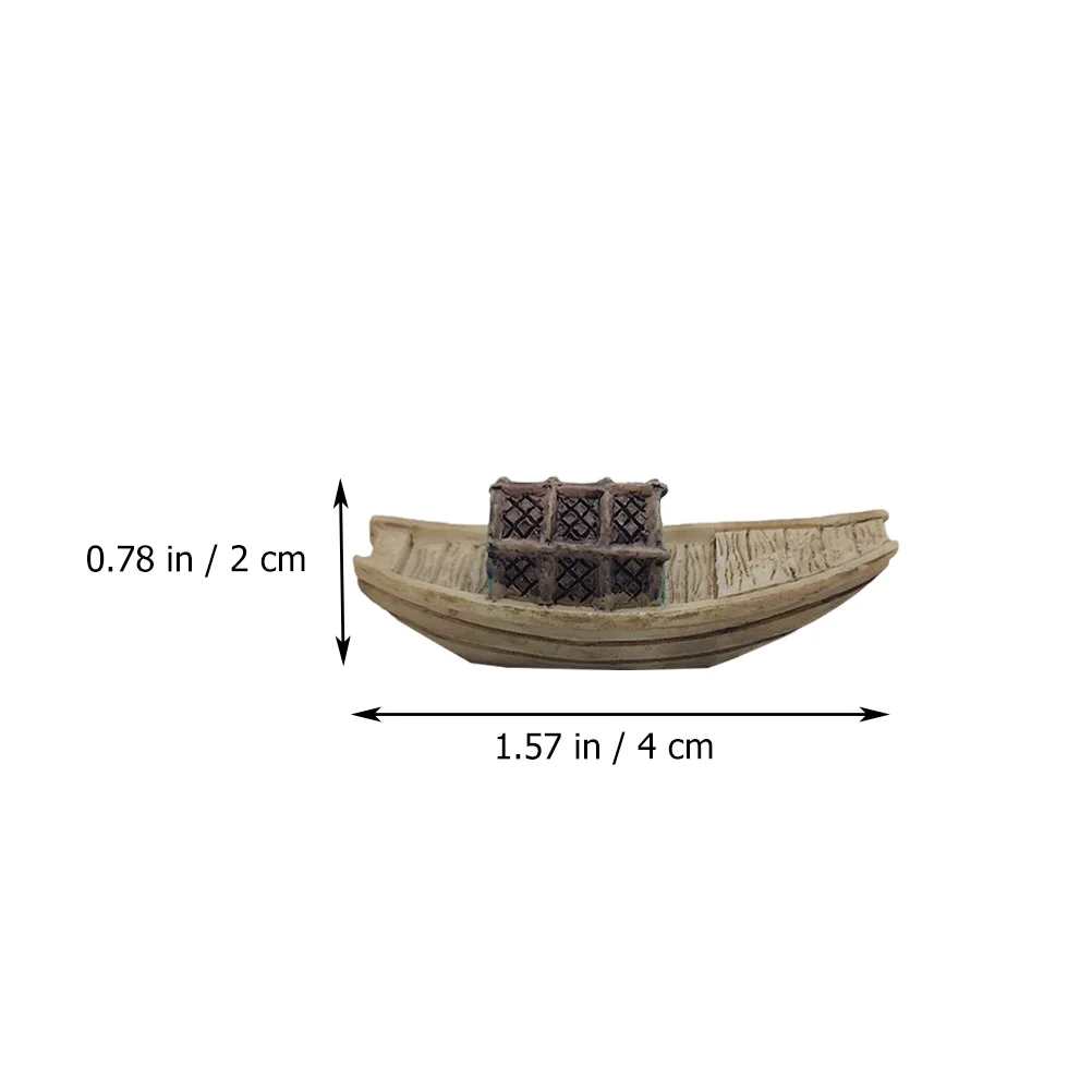 4 Pcs Fishing Boat Model Craft nament Micro Landscape Boat Miniature Sailboat Accessory Canoe Figurines Home Decor