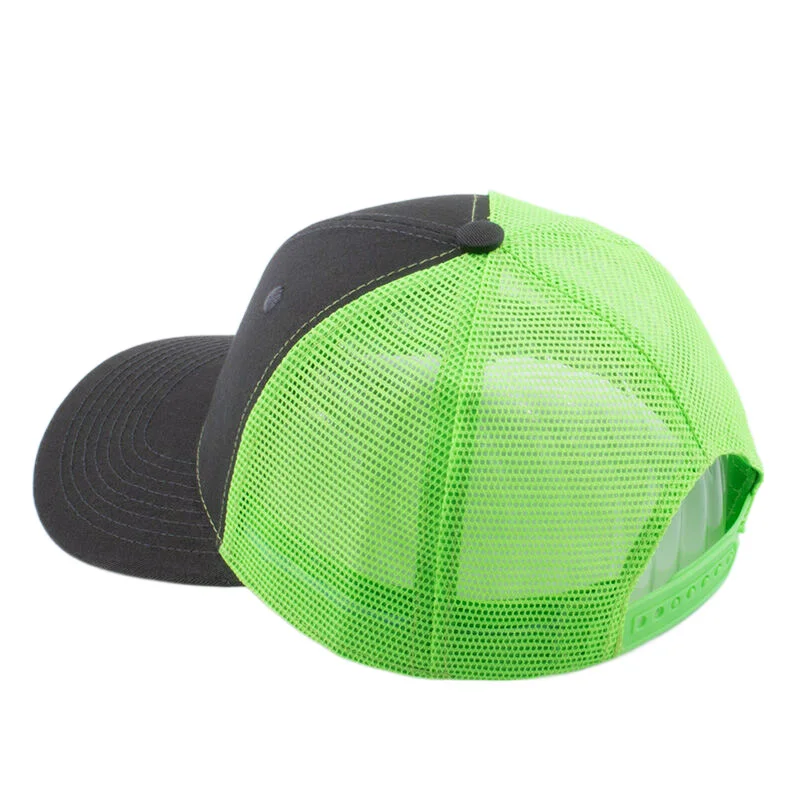 Bright Men\'s Snap Back Baseball Cap Neon Mesh Trucker Hat for Women Blank Cool Sports Cap Pre-Curved Green Orange Grey Black