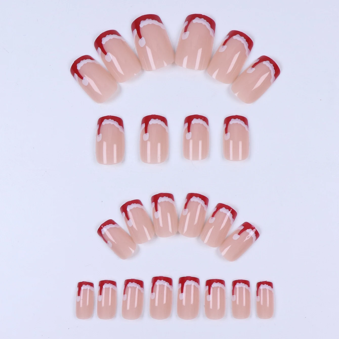 24 Stück: Verschönern Sie Ihren Look mit weißen, französischen, kurzen, quadratischen Kunstnägeln, 1 Stück Nagelfeile & 1 Stück Nagelkleber-Aufkleber-Set. – Detail 29