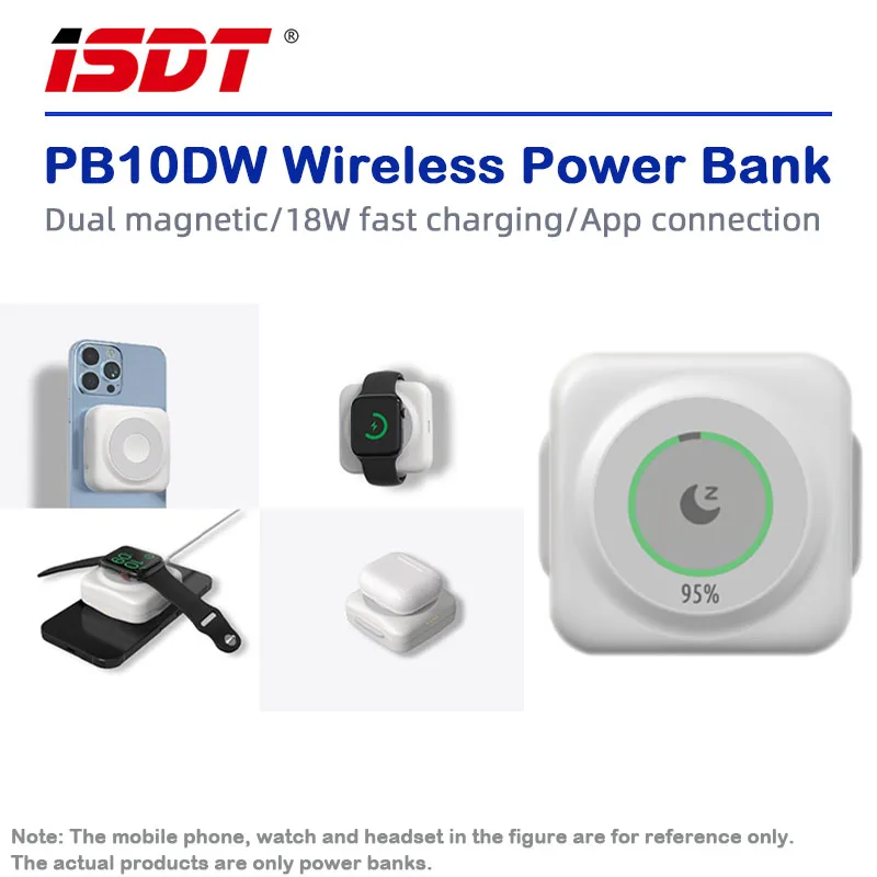 

ISDT PB10DW Power Bank Wireless Dual-sided Fast Charging 2100mAh Magnetic Mini Portable Large Capacity Charger