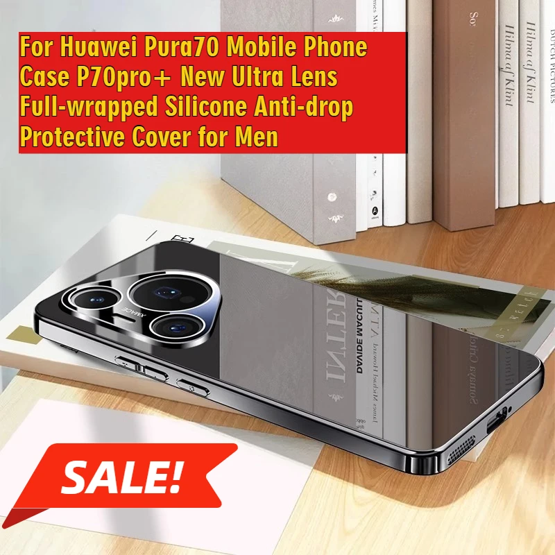 

For Huawei Pura70 Mobile Phone Case P70pro+ New Ultra Lens Full-wrapped Silicone Anti-drop Protective Cover for Men