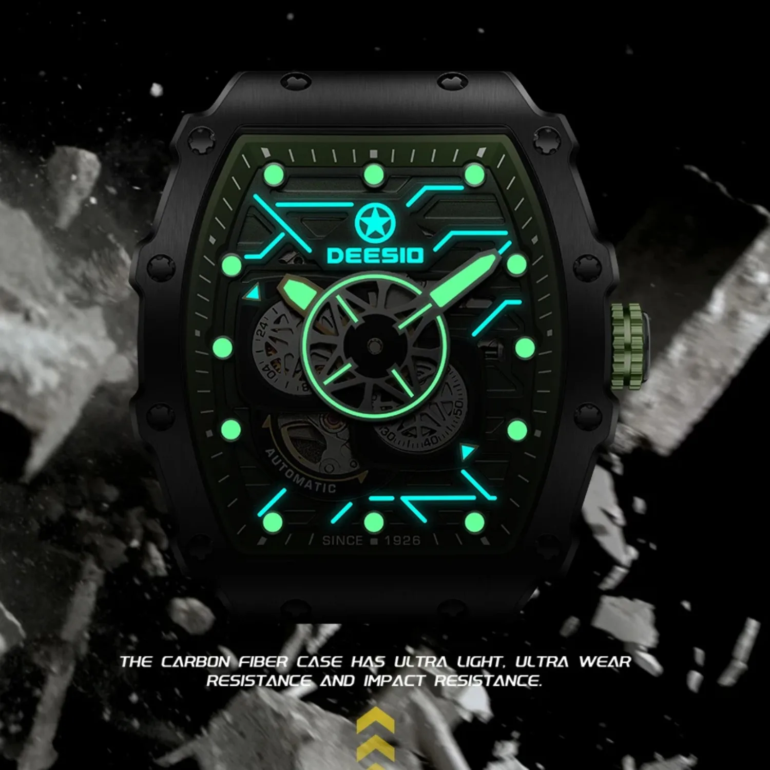 Reloj GMT automático Deesio para hombre con movimiento japonés MIYOTA 82S7, Esfera luminosa, reloj deportivo de lujo resistente al agua, regalo para él