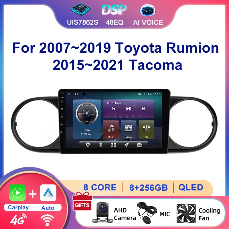 8 Core 4G 2 Din Carplay Android Car Radio GPS Navigation Stereo Multimedia Player For 2007~2019 Toyota Rumion 2015~2021 Tacoma