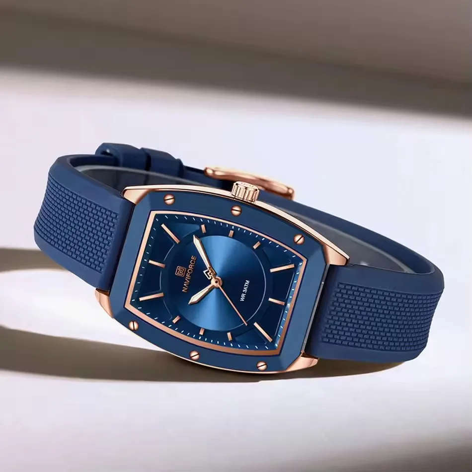 NAVIFORCE 5049 Modny damski zegarek kwarcowy na co dzień Luminous Wodoodporny silikonowy pasek Eleganckie zegarki biznesowe dla kobiet