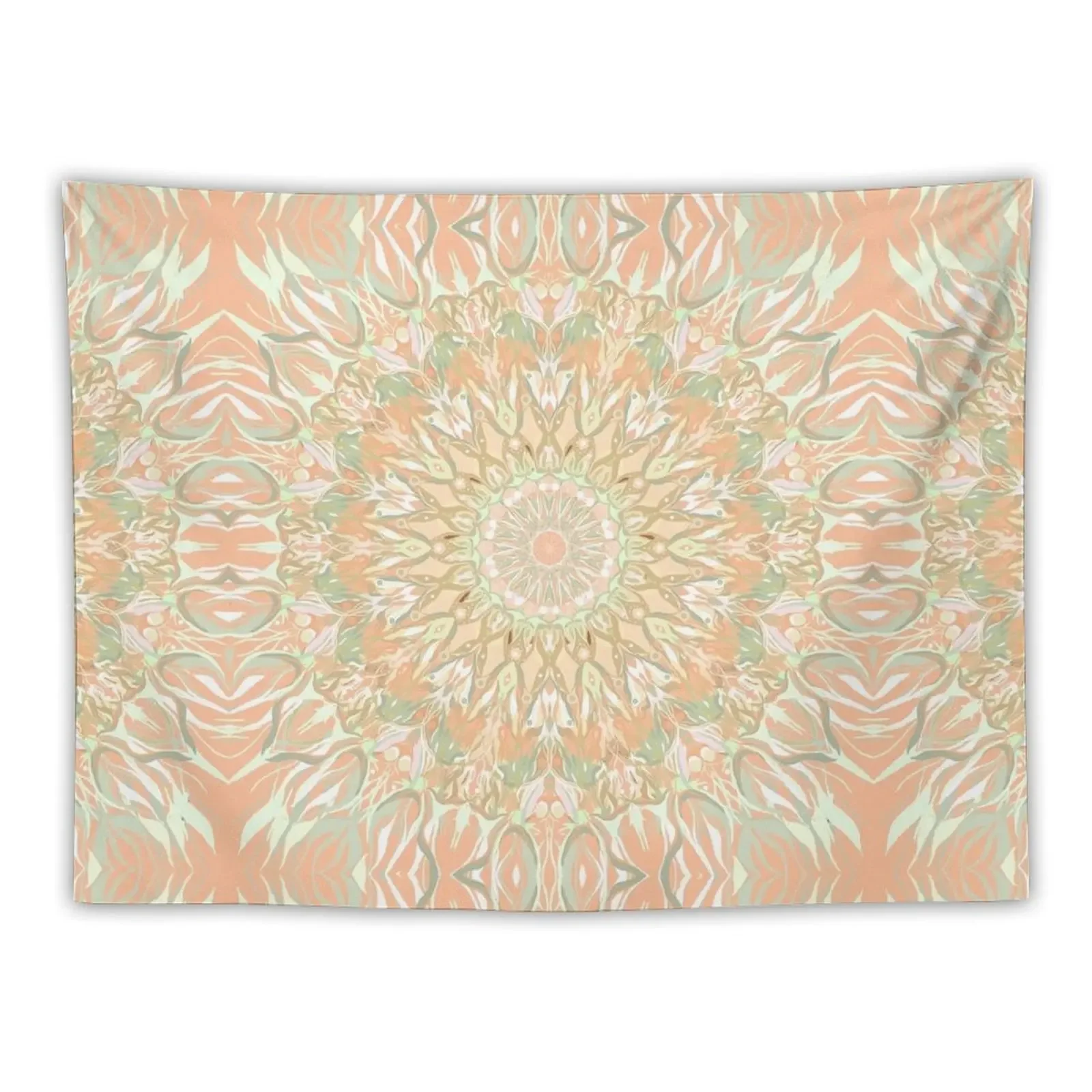 

Peach Boho Mandala Pastel Digital Design Tapestry Carpet Wall Wallpapers Home Decor Things To Decorate The Room Tapestry