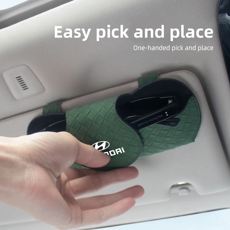 Car Sun Visor Storage Box Sunglasses Clip  For Hyundai Genesis N-LINE I10 I20 I30 I40 IX20 IX35 Kona Getz