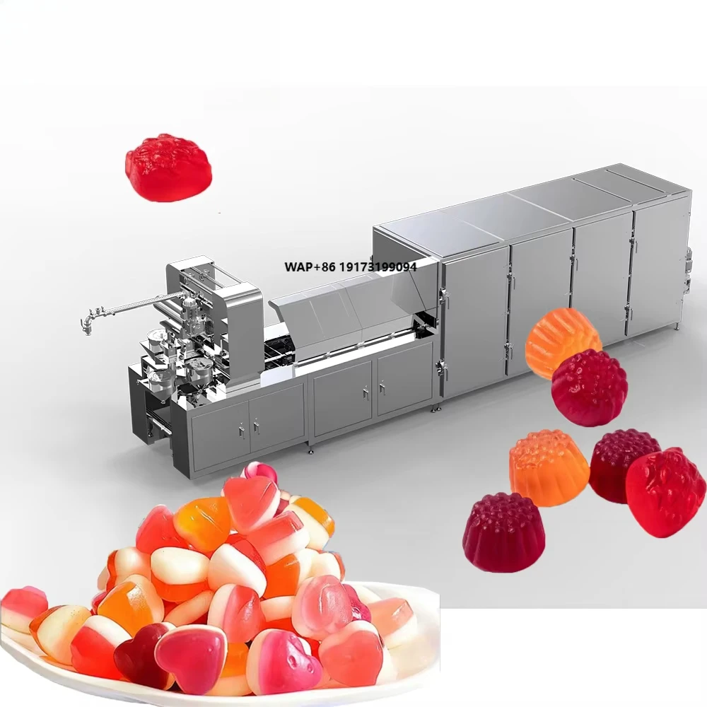 Línea de Producción Automática Junyu para Caramelos de Gelatina, Ositos de Goma, Piruletas Duras y Máquina para Hacer Caramelos Blandos de Mermelada